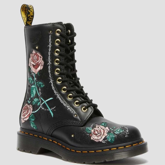 New 1490 VONDA FLORAL LEATHER MID CALF BOOTS Size 38 - Picture 1 of 7